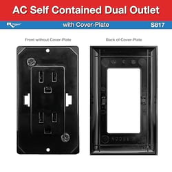 RV Designer Self-Contained Dual AC Outlet with Cover Plate — image 2