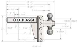 Bulletproof Hitches Adjustable Heavy Duty Trailer Hitch Drop/Rise Rating — image 2