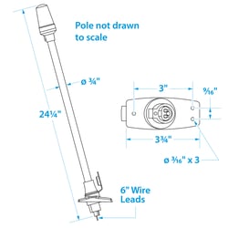 Seachoice LED All-Round White Navigation Light Stow-A-Way Aluminum — image 4