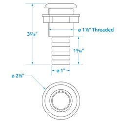 Seachoice Plastic Thru-Hull Fitting with Broad Flange — image 2