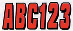 Picture of Hardline Products REBLK320 3" Boat Registration Letter & Number Kit Red/Black