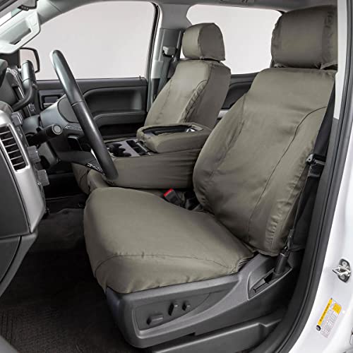 Picture of Covercraft SS3476PCCT Polycotton SeatSaver Custom Front Row Seat Covers Misty - Grey