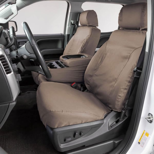 Picture of Covercraft SS3467PCTP Polycotton SeatSaver Front Row Custom Seat Covers Taupe