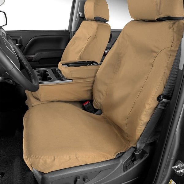 Picture of Covercraft SS3474PCTN Polycotton SeatSaver Custom Front Row Seat Covers - Tan