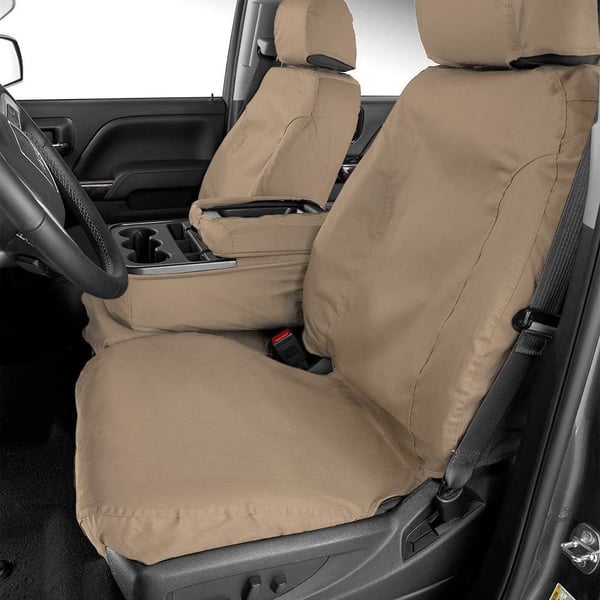 Picture of Covercraft SS2509PCTP Polycotton SeatSaver Custom Front Row Seat Covers Taupe