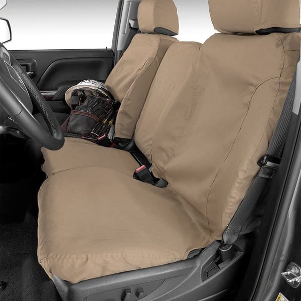 Picture of Covercraft SS2536PCTP Polycotton Seatsaver Custom Front Row Seat Covers Taupe