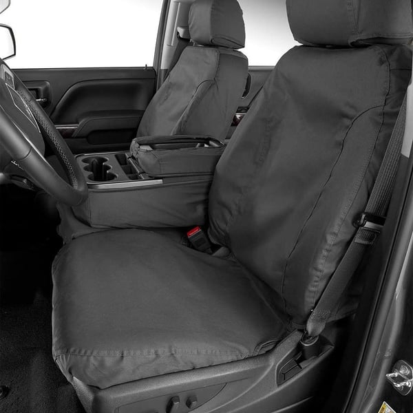 Picture of Covercraft SS2602PCCH Polycotton SeatSaver Custom Front Row Seat Covers Charcoal