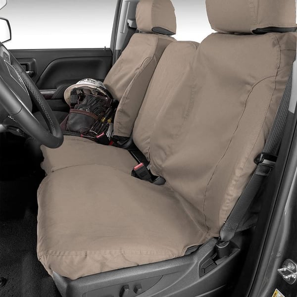 Picture of Covercraft SS2492PCSA Polycotton SeatSaver Custom Front Row Seat Covers Wet Sand