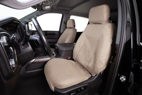Picture of Covercraft SS3507PCTP Polycotton SeatSaver Custom Front Row Seat Covers Taupe