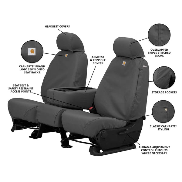 Picture of Covercraft GTF89CAGY Carhartt SeatSaver Custom Seat Cover Gravel - Gray