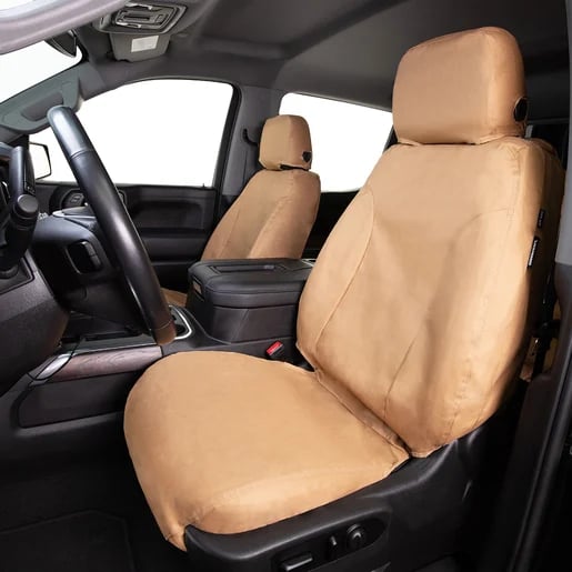 Picture of Covercraft SS2554PCTN Polycotton SeatSaver Custom Front Row Seat Cover - Tan