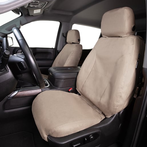 Picture of Covercraft SS3486PCTP Polycotton SeatSaver Custom Front Row Seat Covers Taupe