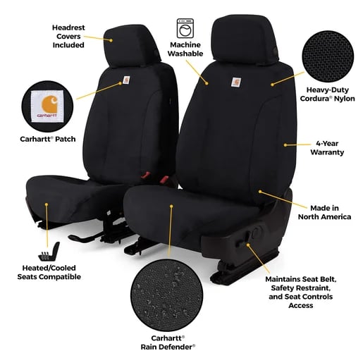 Picture of Covercraft SSC2565COBK Carhartt Super Dux SeatSaver Custom Seat Covers - Black
