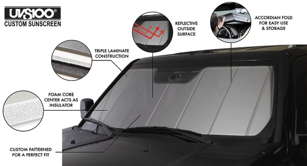 Picture of Covercraft UV11899SV Custom Windshield Sunscreen Window Cover - UVS100 Silver