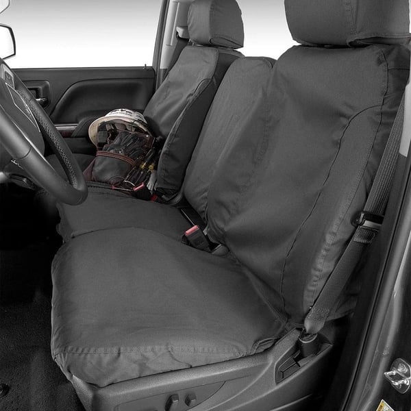 Picture of Covercraft SS2403PCCH Polycotton SeatSaver Custom Front Row Seat Covers Charcoal