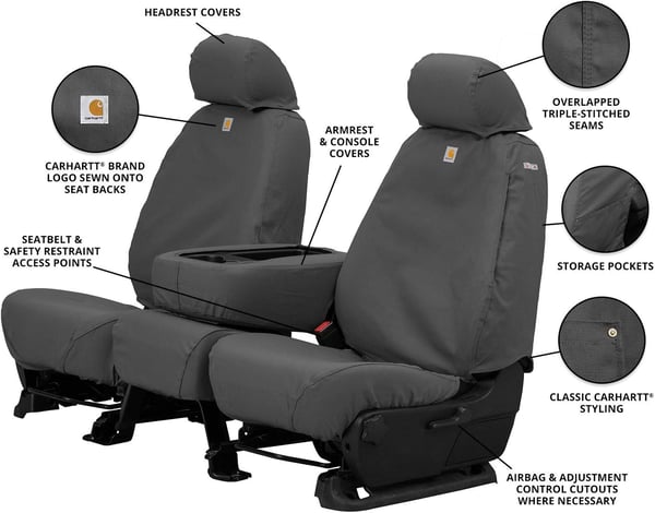 Picture of Covercraft SSC3441CAGY Carhartt SeatSaver Front Row Custom Seat Cover Gravel