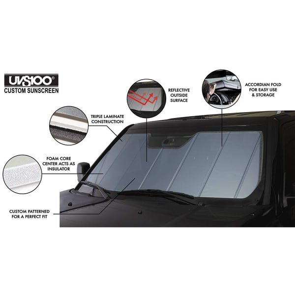 Picture of Covercraft UV11704BL Custom Interior Windshield Sunscreen Blue Metallic Window Cover - UVS100