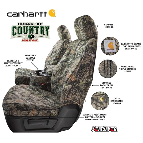 Picture of Covercraft SSC2361CAMB Carhartt Mossy Oak Camo SeatSaver Front Row Seat Cover