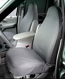 Picture of Covercraft SS3355PCCT Polycotton SeatSaver Custom Front Row Seat Covers Misty - Grey