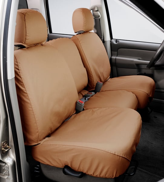 Picture of Covercraft SS8375PCTN Polycotton SeatSaver Custom Second Row Seat Covers - Tan