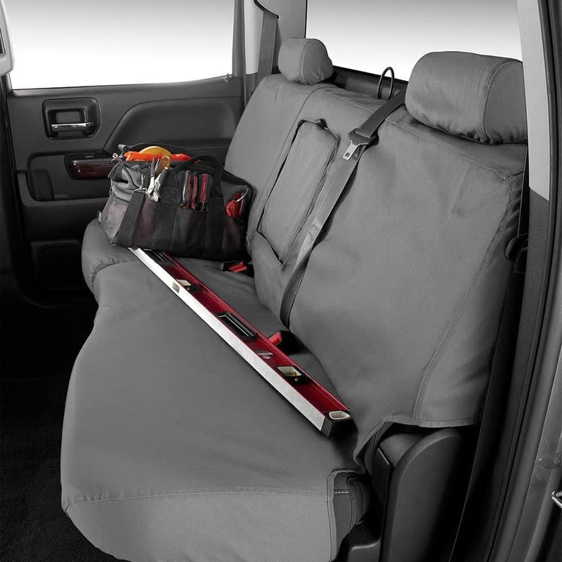 Picture of Covercraft SS8431PCGY Polycotton SeatSaver Custom Second Row Seat Covers - Grey