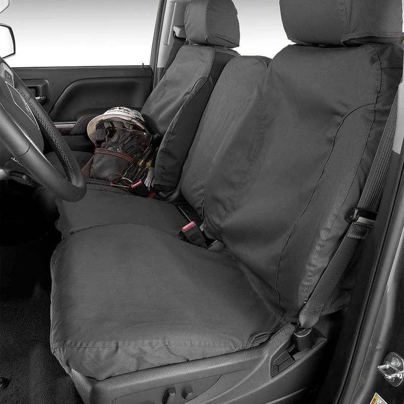 Picture of Covercraft SS2485PCCH Polycotton SeatSaver Custom Front Row Seat Covers Charcoal
