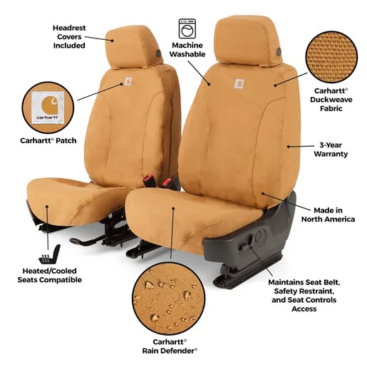 Show details for Covercraft SSC3489COGY Carhartt Mossy Oak SeatSaver Custom Seat Cover 40/20/40 Split Bench Gravel