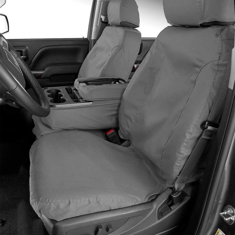 Picture of Covercraft SS2552PCGY Polycotton SeatSaver Custom Front Row Seat Covers - Grey