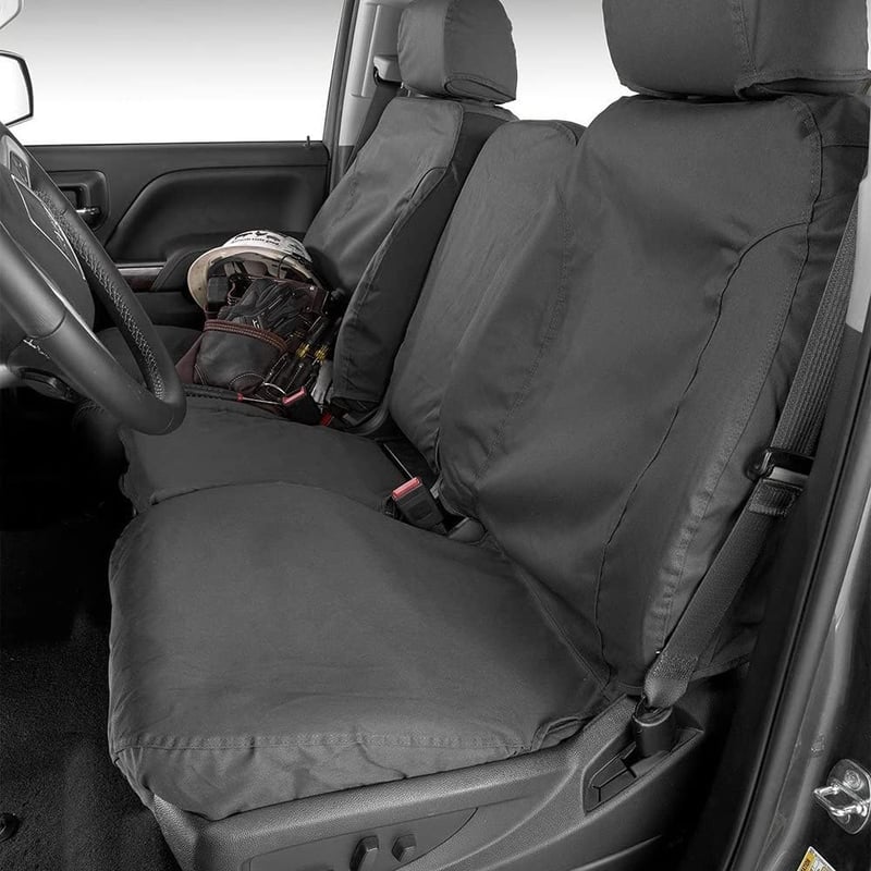 Picture of Covercraft SS2492PCCH Polycotton SeatSaver Custom Front Row Seat Covers Charcoal