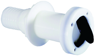 Attwood Marine 3881-1 Thru-Hull Scupper Assembly with Flapper Valve 1-1/2 Inch White