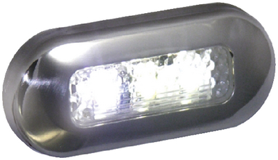 T-H Marine LED51825DP LED Oblong Courtesy Light with Stainless Steel Bezel