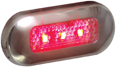 T-H Marine LED51824DP LED Oblong Courtesy Light with Stainless Steel Bezel