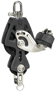 Lewmar 29925039BK 50mm Synchro Fiddle Block with Cam Cleat and Becket