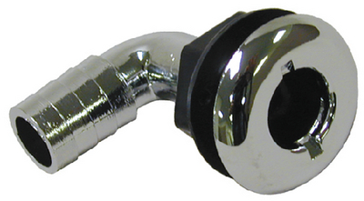 T-H Marine TH1590CPDP Brite Plate Chrome Plated 90 Degree Thru-Hull Fitting for Hose