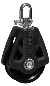 Lewmar 29926001BK 60mm Synchro Block Single with Becket Black