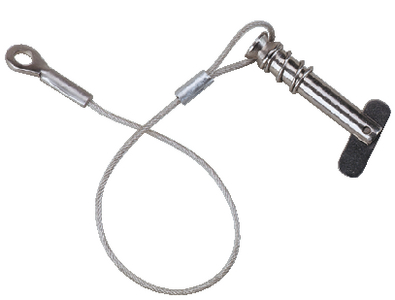 Attwood Marine 66202-3 Tethered 1/4" Spring-Loaded Clevis Pin Stainless Steel