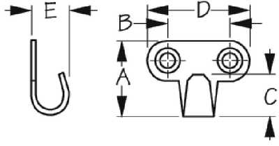Sea-Dog Line 671460-1 Hammock Hooks Stainless Steel 2-Pack
