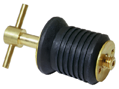 Attwood Marine 7526A7 1" Brass T-Handle Drain Plug without Chain
