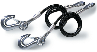 Tie Down Eng 59548 36" Safety Hitch Cables with S-Hooks - Black Vinyl Coated Pair