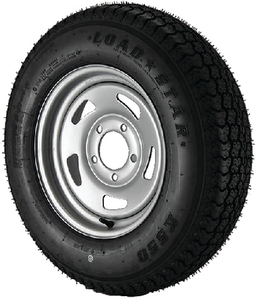 Loadstar Tires 3S922 ST225/75D15 Bias Trailer Tire 6-Lug Silver Blade Wheel