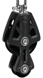 Lewmar 29925031BK 50mm Fiddle Block with Swivel Head - Black