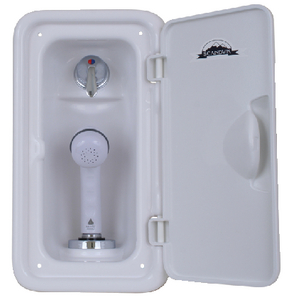 Scandvik 14126 Vertical Shower Box with White Sprayer and 6' Hose