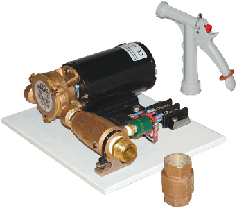 Groco C6012V 12V Saltwater Deck Washdown Kit with Spray Nozzle and Check Valve