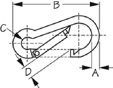 Sea-Dog Line 151580-1 3-1/4" Stainless Steel Snap Hook Carabiner