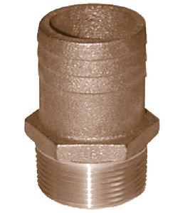 Groco FF-500 Bronze Full Flow Pipe to Hose Adapter 1/2" NPT x 3/4" Hose Barb