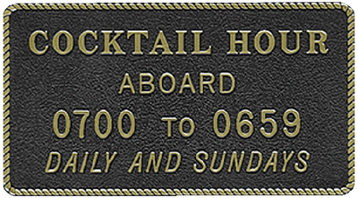 Bernard Engraving FP013 Cocktail Hour Plastic Sign