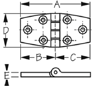 Sea-Dog Line 206530-1 Chrome Plated Zinc Door Hinge