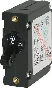 Blue Sea Systems 7216 AC/DC Single Pole Magnetic Circuit Breaker 25 Amp Black