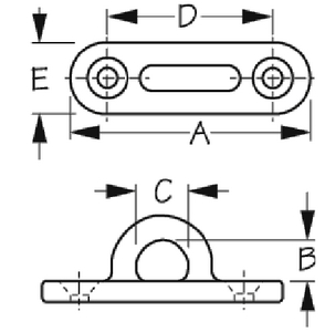 Sea-Dog Line 088721 Stainless Steel Oblong Eye Plate 3 Inch
