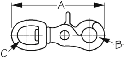 Sea-Dog Line 139800-1 Trigger Snap Brass with Swivel Eye